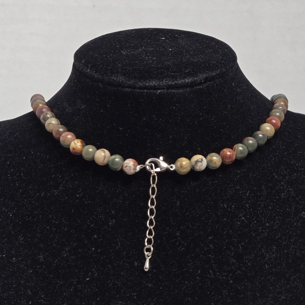 Red Creek Jasper Graduated Bead Necklace 6-14mm, 19" w/1.5" ext. - Picture 2 of 8